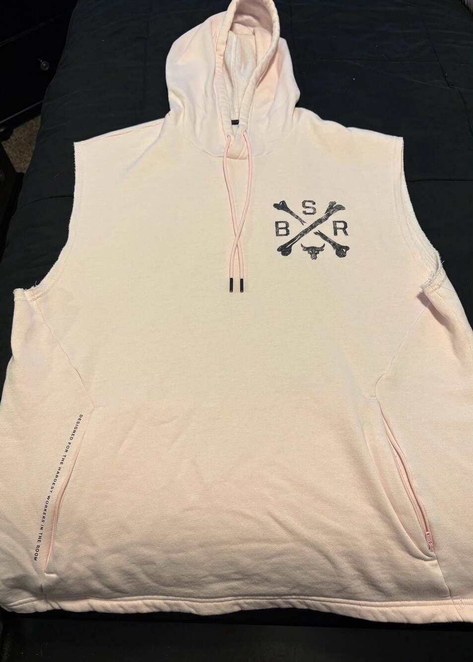 Under Armour Project Rock BSR Blood Sweat Respect Sleeveless Hoodie Pink